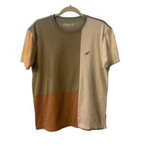 Staple Color Block T-Shirt Embroidered Pigeon‎ Logo Casual Tee Medium